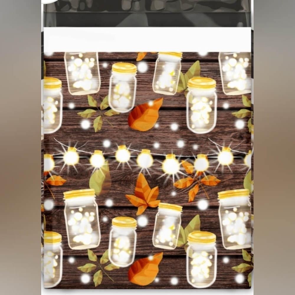 Set of 30 10x13 Botanical Mason Jar Poly Mailers